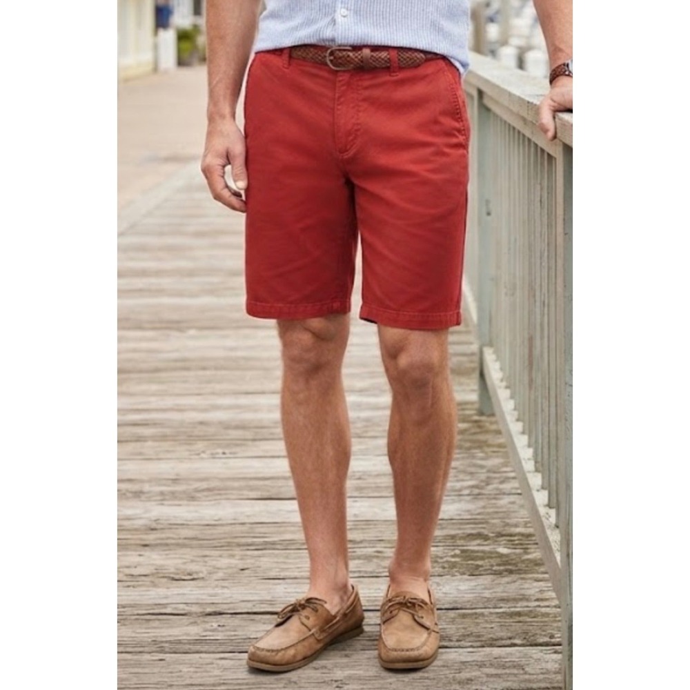 Paperbacks Vernon California Mens Red Cotton Blend Stretch Shorts Size 36